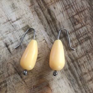 Yellow resin earrings